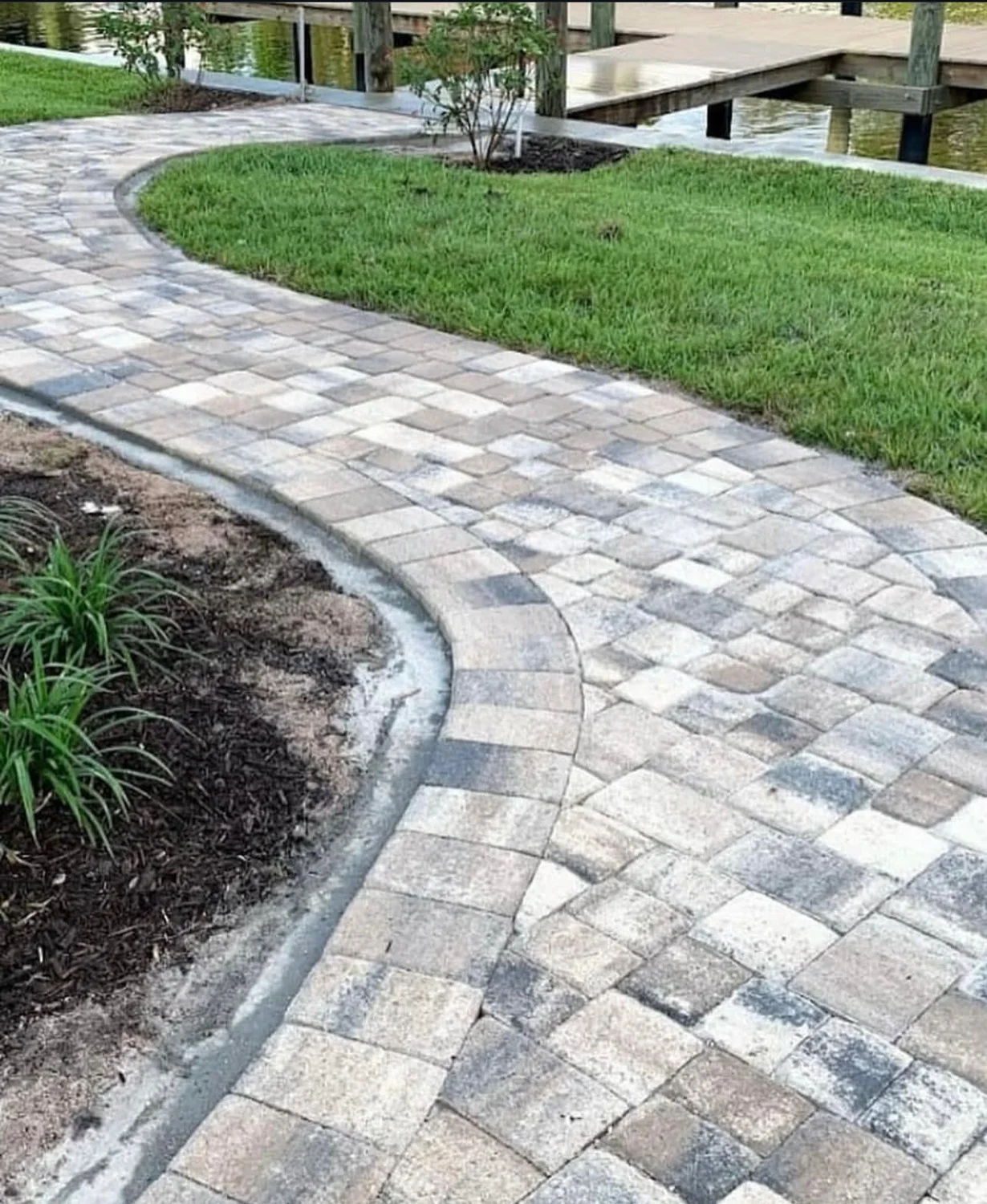 Curved paver walkway — Moncada project gallery