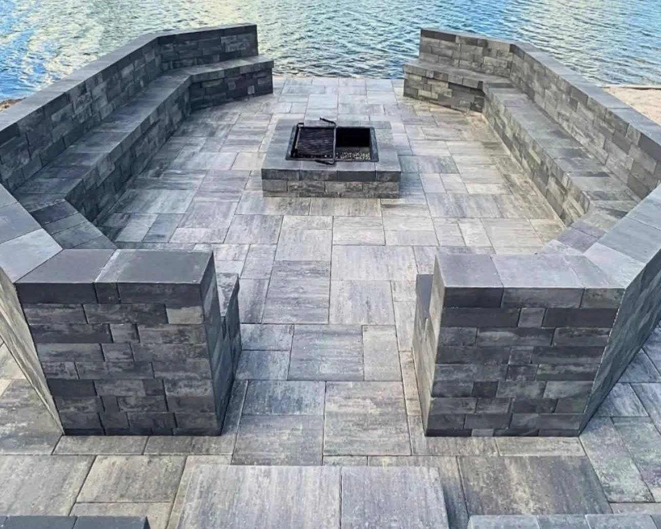 Paver patio & outdoor fire feature — Moncada project gallery