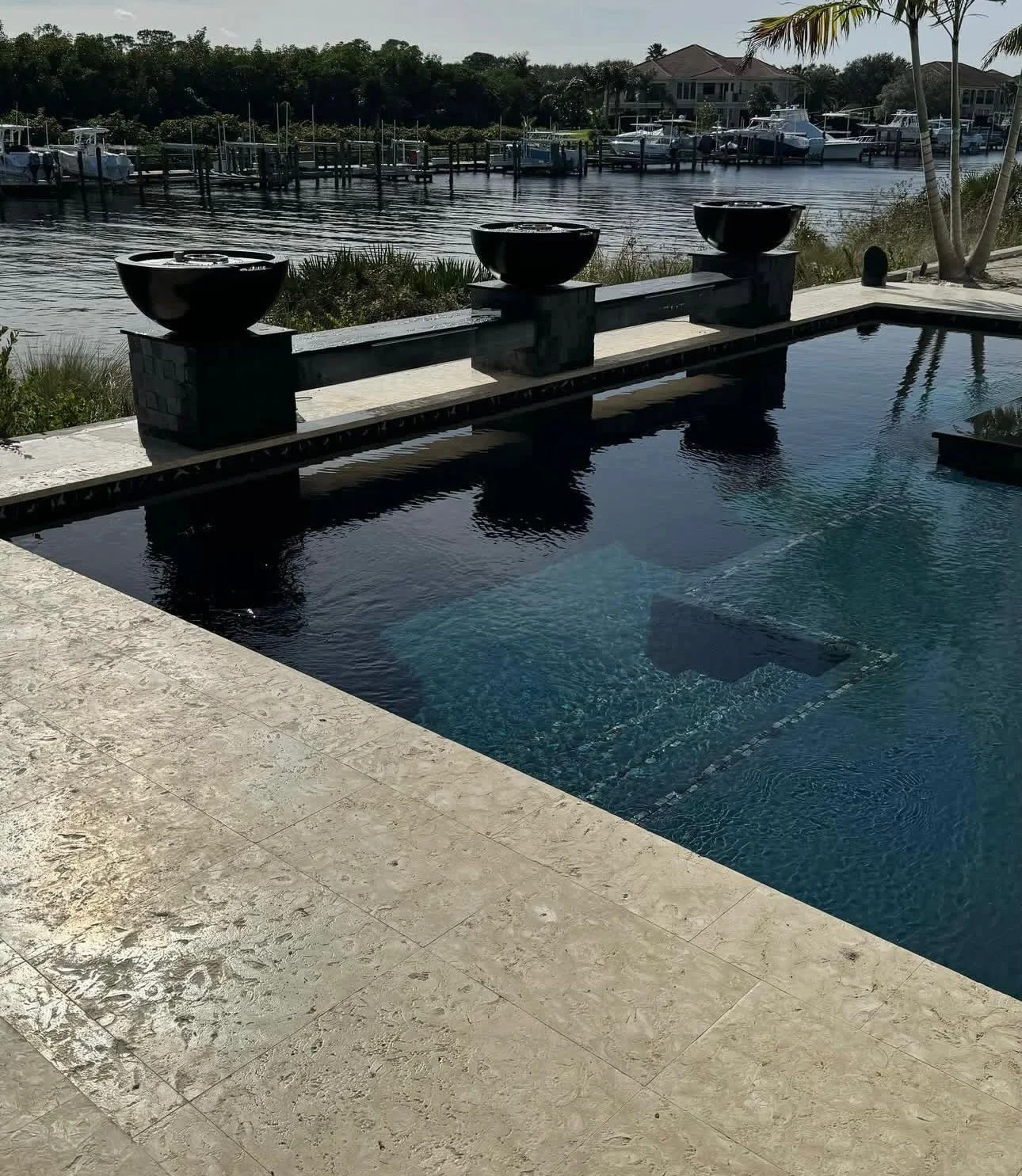 Pool water feature — Moncada project gallery