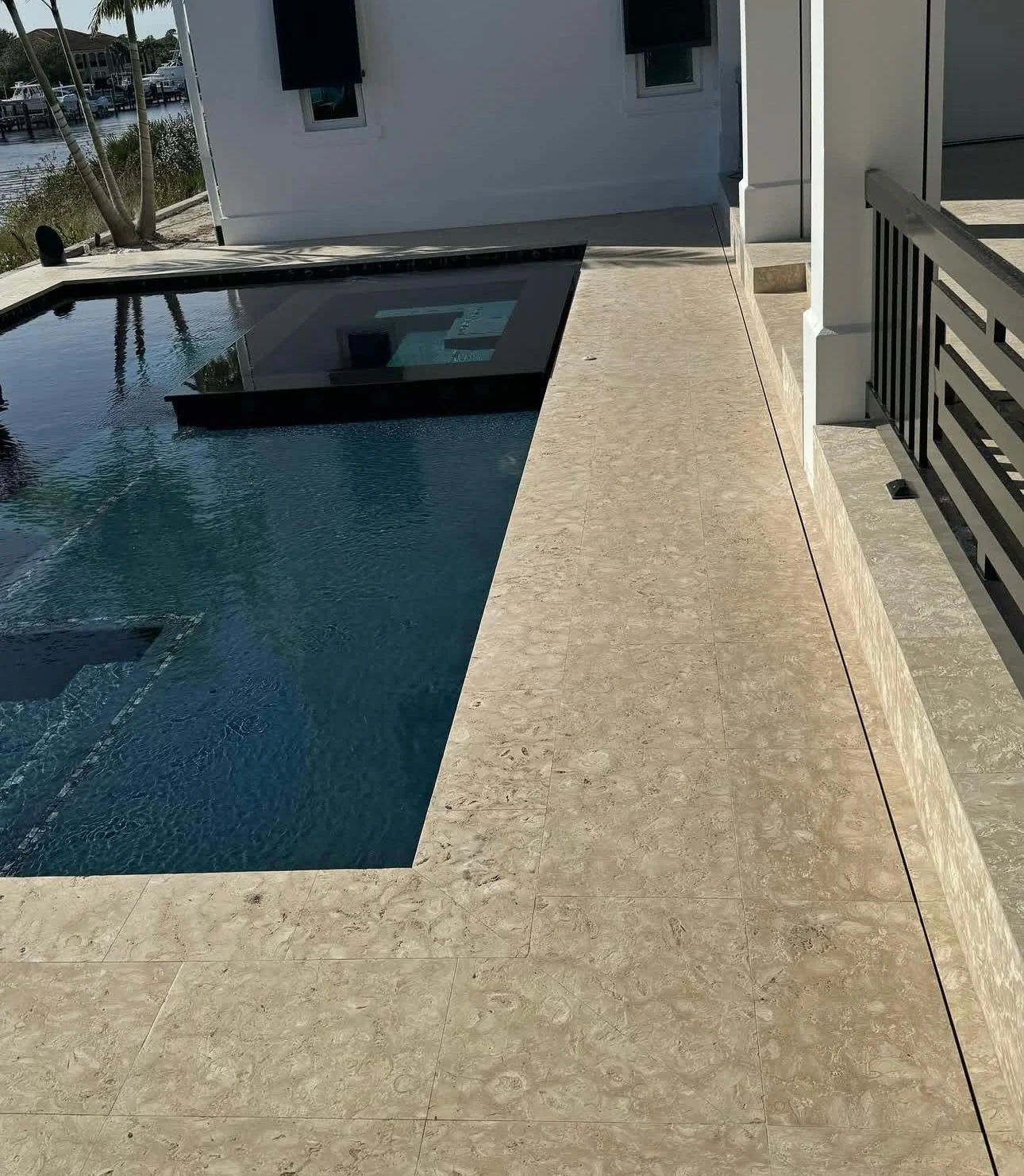 Stone coping & pool edge — Moncada project gallery